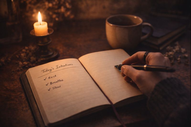 Witchy planning ritual designed to calm the nervous system before productivity