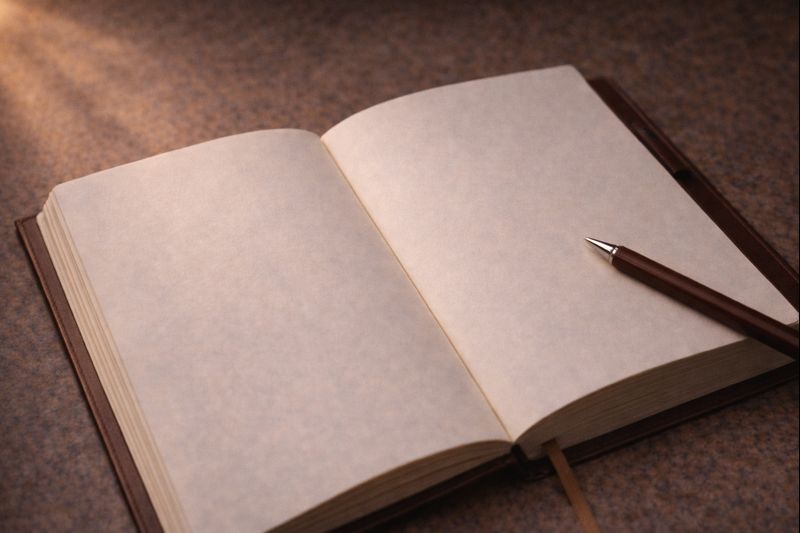 Open blank journal representing slowing down without guilt or pressure to act