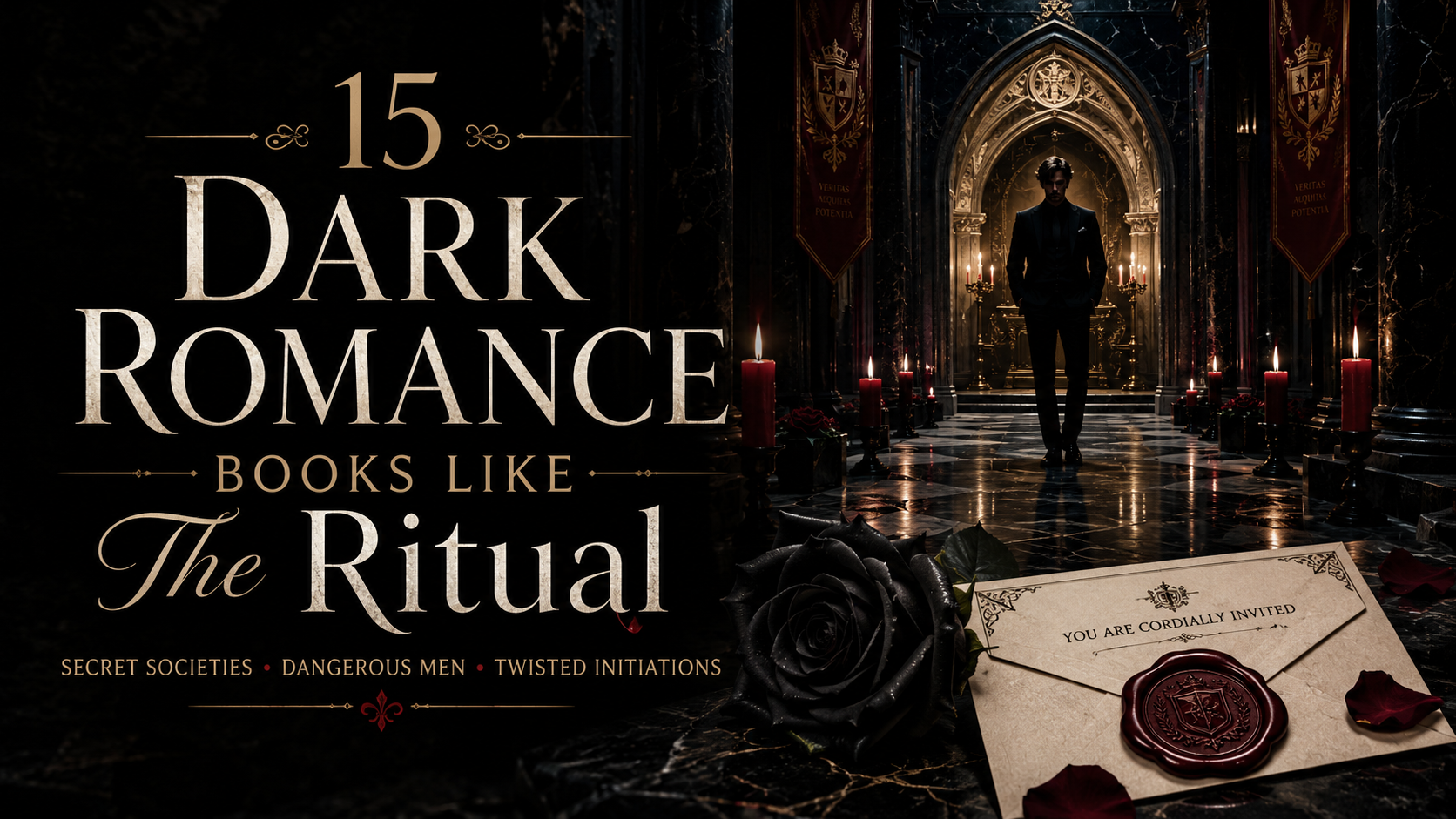 Dark university corridor representing 15 dark romance books like The Ritual